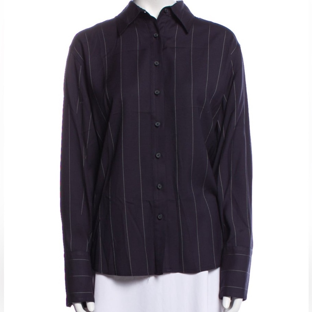 La Ligne Navy Striped Button-Down Shirt